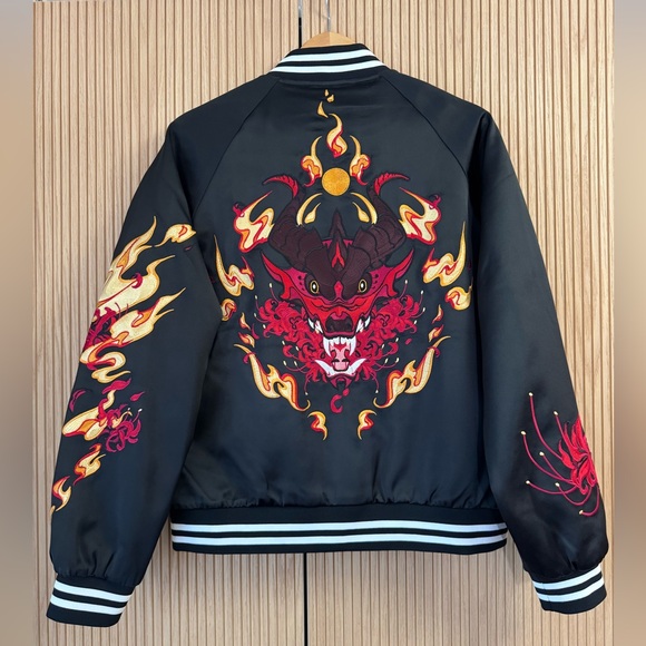 Dispel Other - Dispel Red Dragon Sukajan Bomber Jacket Size S Unisex NWT
